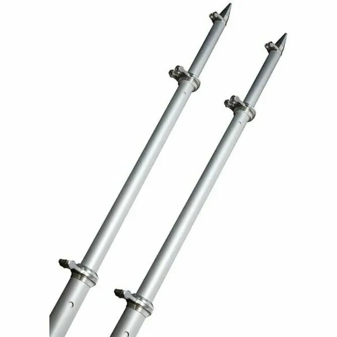 Taco - Deluxe Aluminum Tele- Outrigger Poles - 18" Silver 1