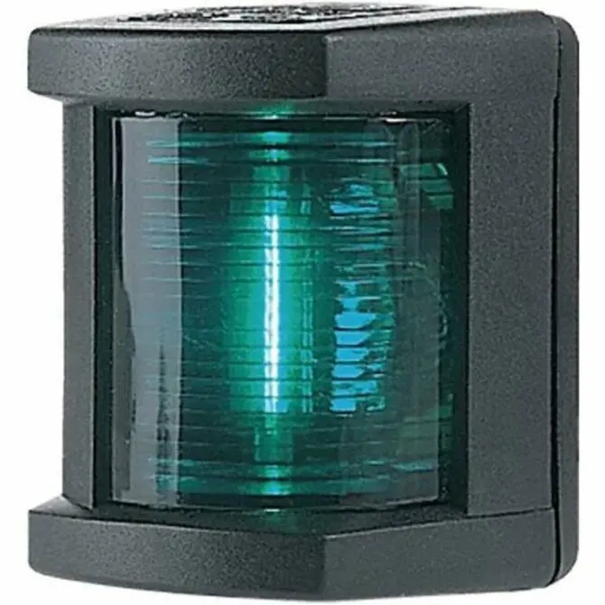 Hella - 12V Dc 1 Nm Starboard Navigation Light With Colored Outer Lens And Black Housing 1