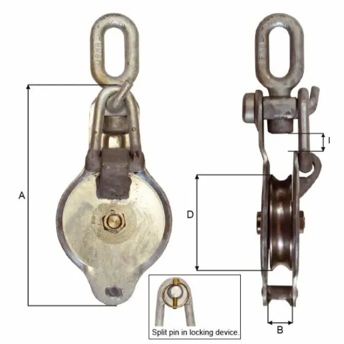 Blue Line- Swivel Eye Snatch Block, Galvanized 1