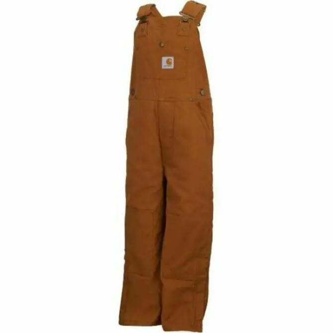 Carhartt- Kids Canvas Overall Quilt-Lined Bibs 1