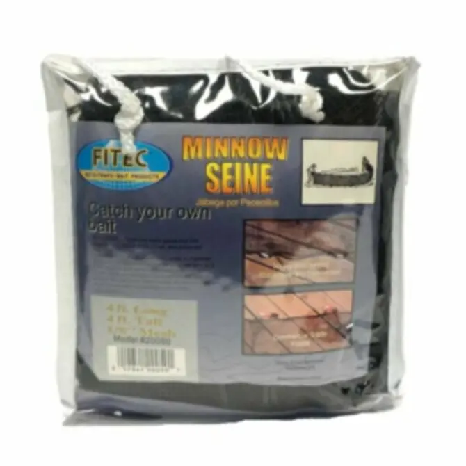 Fitec - Poly Minnow Seine 4′ X 4' - 1/4″ Mesh, Black 1