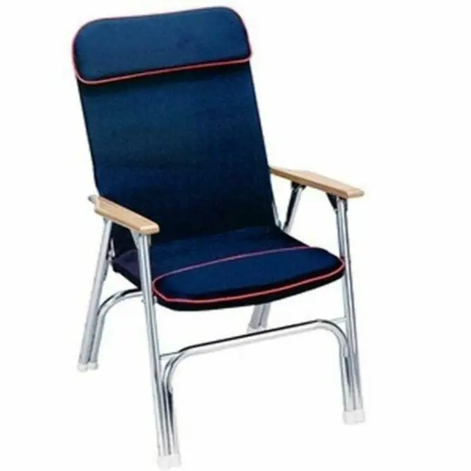 Sea Choice - Padded Deck Chair Navy With Red Piping 1