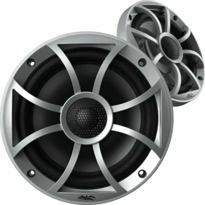 Wet Sound - High Output Component Style 6.5" Marine Coaxial Speakers - Silver 1