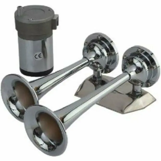 Seadog - Line Maxblast Chrome Brass Compact Dual Trumpet Air Horn 1