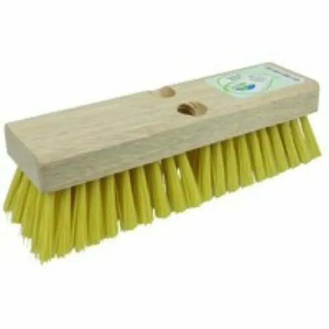 Weiler - 10" Deck Scrub Brush, Recycled Pet Fill & Rubberwood Block 1