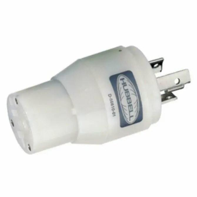 Hubbell - 30A Plug To Receptacle Adapter 30 Amp White 1