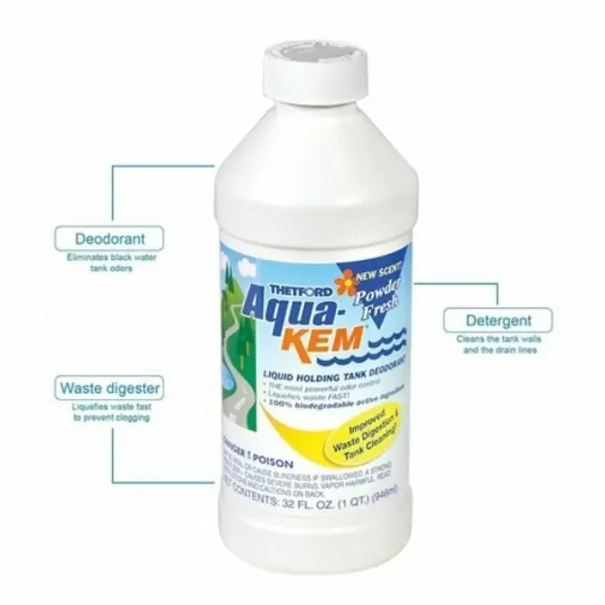 Thetford - Aqua-Kem Powder Fresh Liquid Holding Tank Deodorizer - 32 Oz. 1