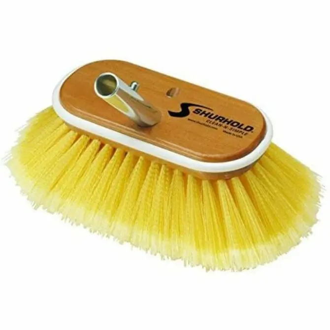 Shurhold - 6" Deck Brush With Soft Yellow Polystyrene Bristles 1