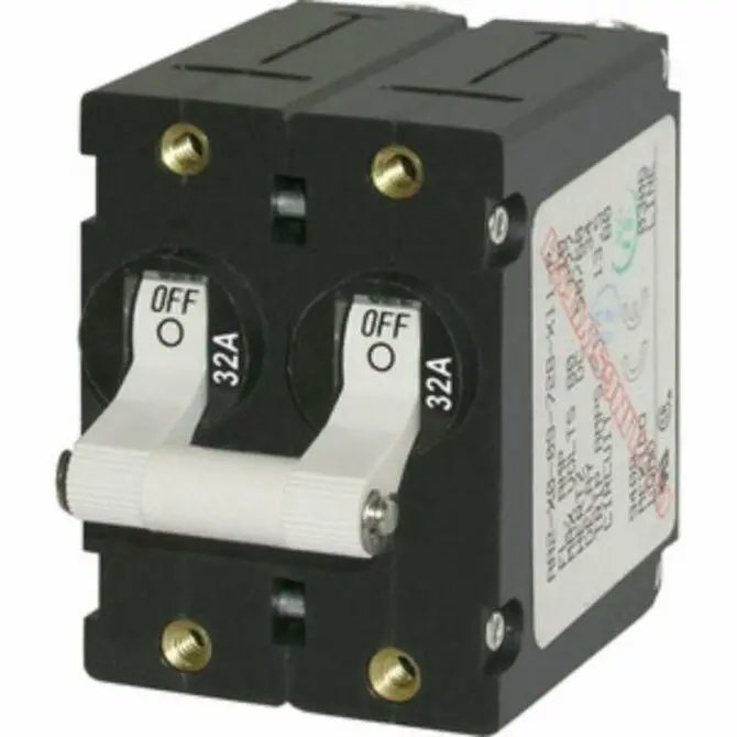 Blue Sea - A-Series White Toggle Circuit Breaker - Double Pole 1