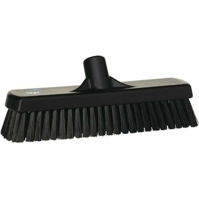 Vikan - 12" Deck/Wall Scrub- Stiff - Black 1