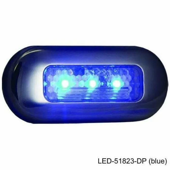 T-H Marine - Led Oblong Courtesy Blu Ss Bez 1
