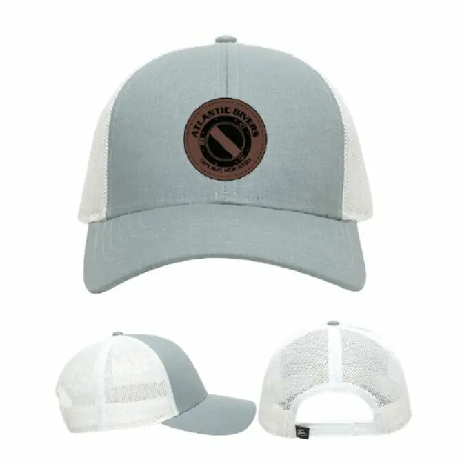 Atlantic Divers Slate Grey Leather Patch Hat 1