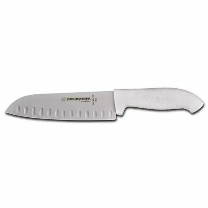 Dexter Russell  - 7" Duo-Edge Santoku Style Cooks Knife With Soft Rubber Grip Handle 1