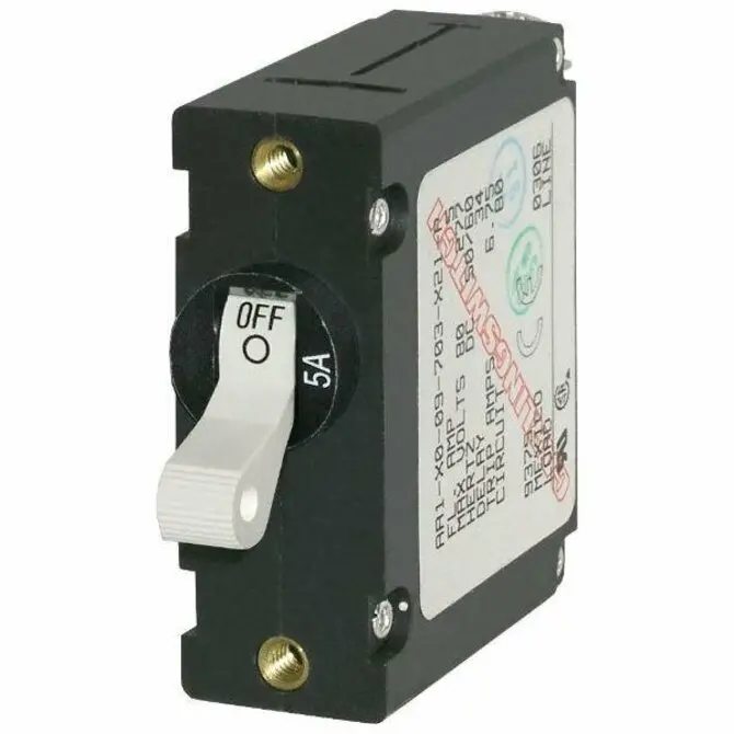 Blue Sea - A-Series White Toggle Circuit Breaker - Single Pole 1