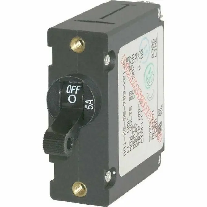Blue Sea - A-Series Black Toggle Circuit Breaker - Single Pole 1