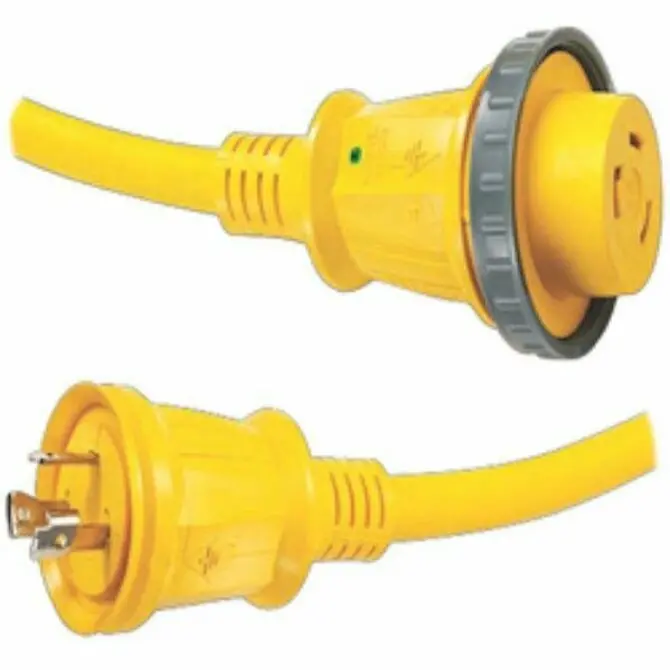 Hubbell - 30A 125V 50' Shore Power Cable Led Yellow 30 Amp Yellow 1