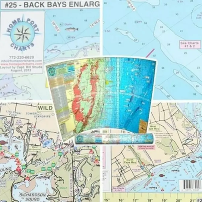 Home Port Chart - #25 Back Bays Enlargement Townsends Inlet To Cape May Inlet 1