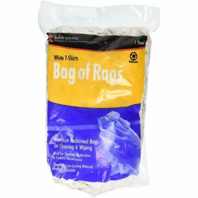 Buffalo - Industries White Recycled T-Shirt Cloth Rags 1-Lb 1