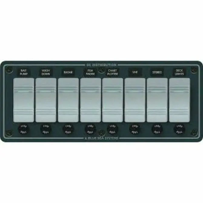 Blue Sea - Contura Water Resistant 12V Dc Panel - 8 Position 1