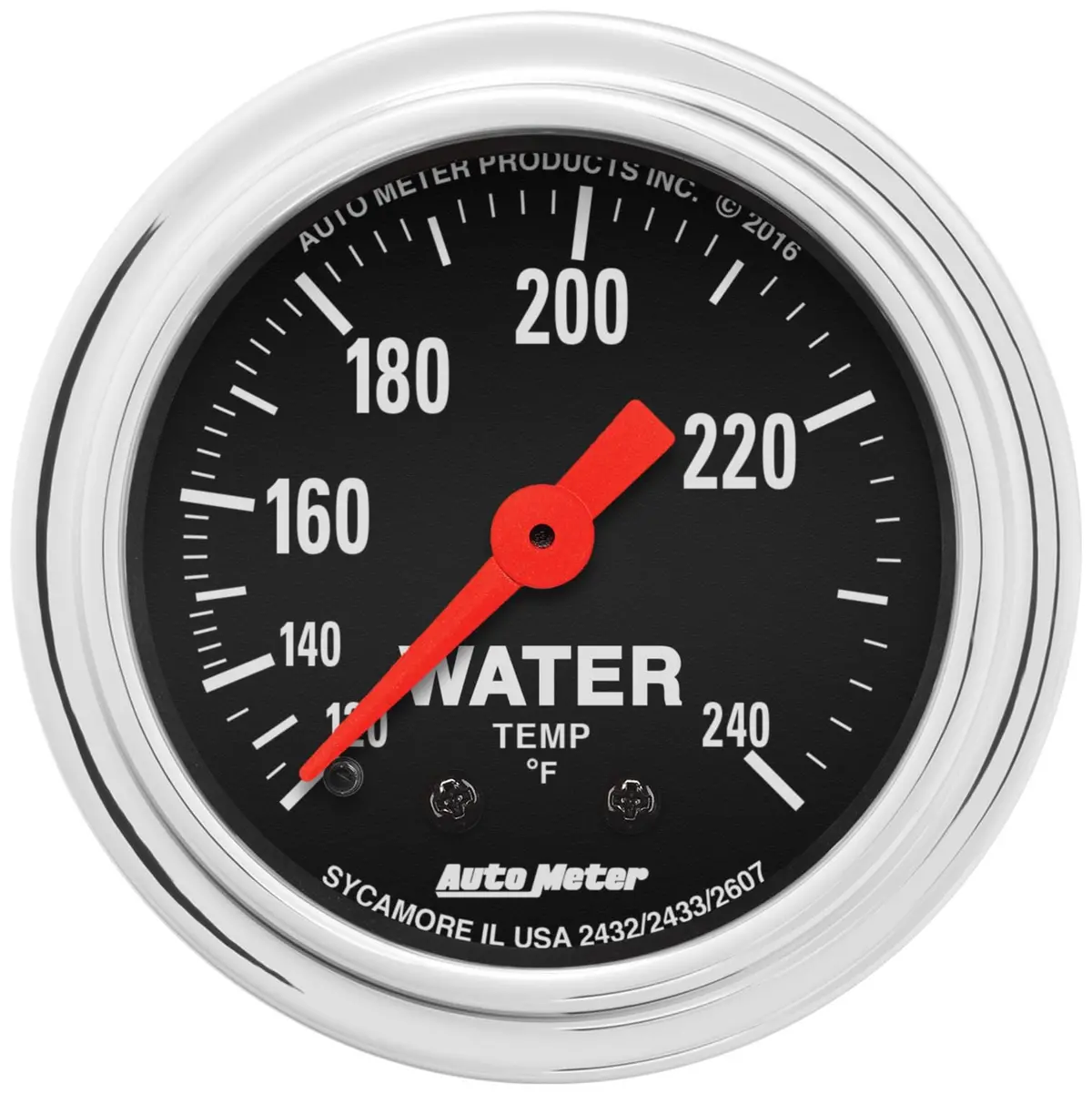 Autometer Traditional Chrome Analog Gauge – 2-1/16" Diameter, 2433 1