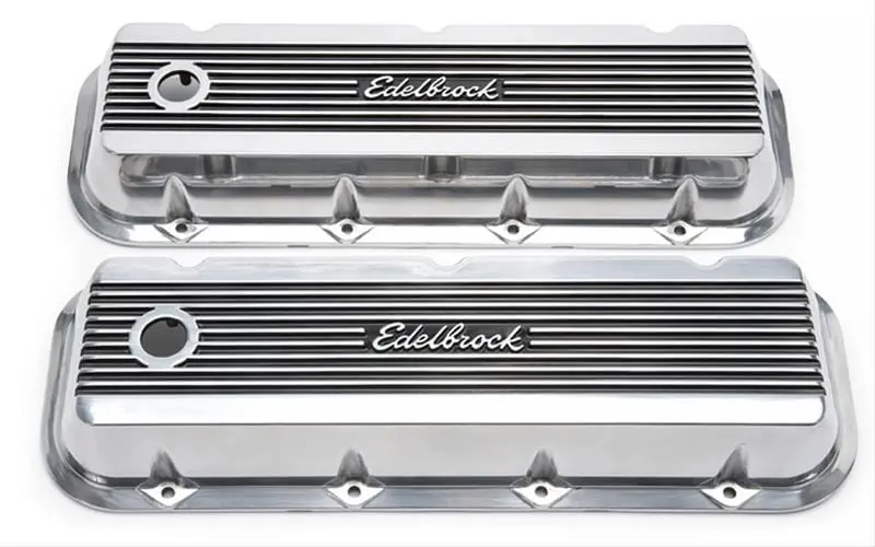 Edelbrock Elite Ii 4275 Polished Aluminum Valve Covers 1